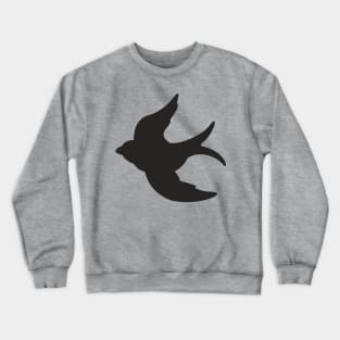 Black Flying Swallow Crewneck Sweatshirt